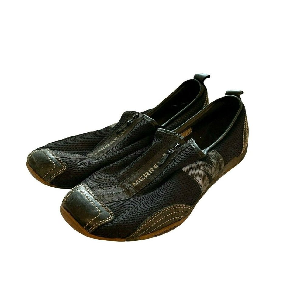 Merrell Barrado Womens Zip Up Casual Shoes Loafers Flats Size 10 Black